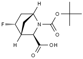 (1R,3R,4R,5R)-2-tert-butoxycarbonyl-5-fluoro-2-azabicyclo[2.2.1]heptane-3-carboxylic acid Struktur
