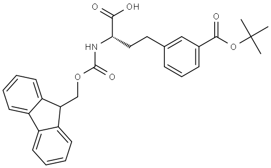 (S)-Fmoc-2-amino-4-(3-(tert-butoxycarbonyl)phenyl) butanoic Struktur