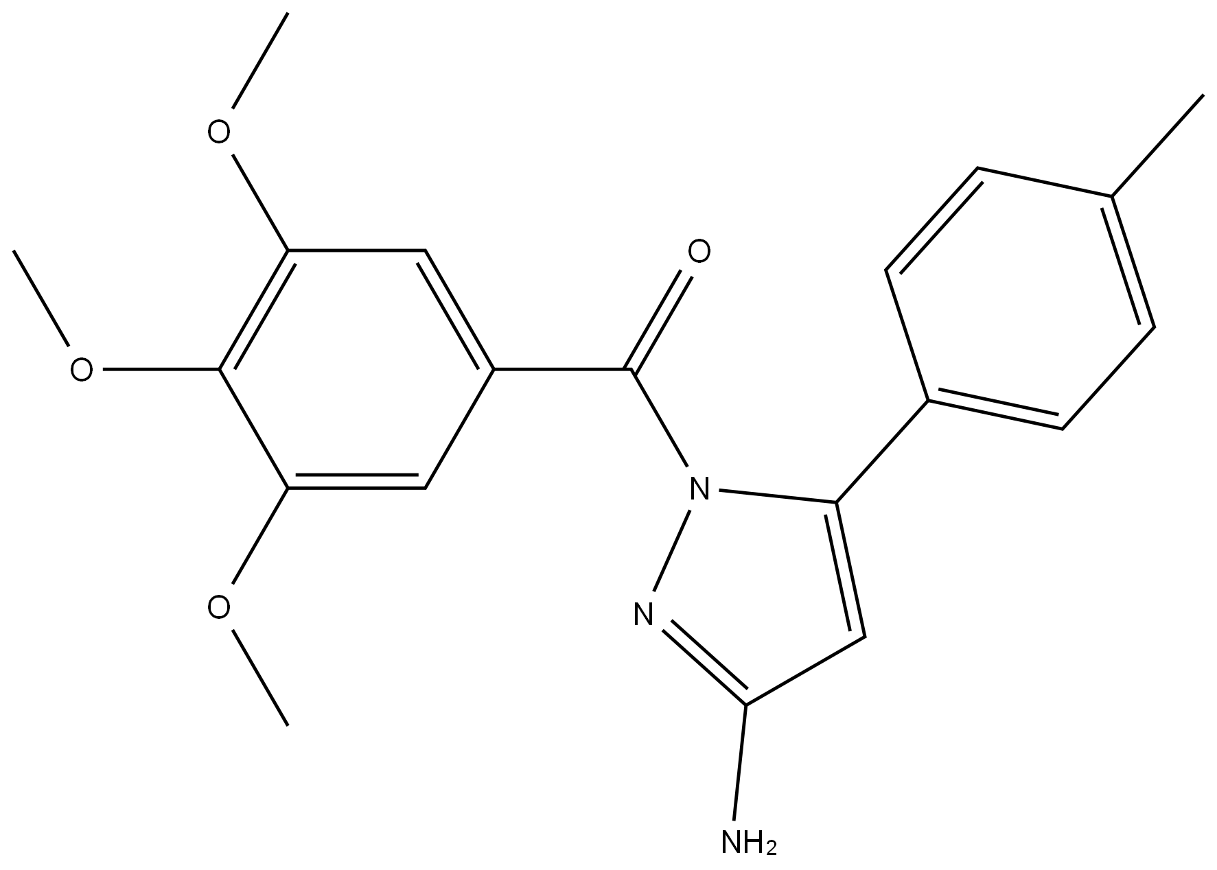 Methanone, [3-amino-5-(4-methylphenyl)-1H-pyrazol-1-yl](3,4,5-trimethoxyphenyl)-,2975168-22-8,结构式