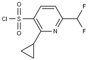 2-环丙基-6-(二氟甲基)吡啶-3-磺酰氯 结构式
