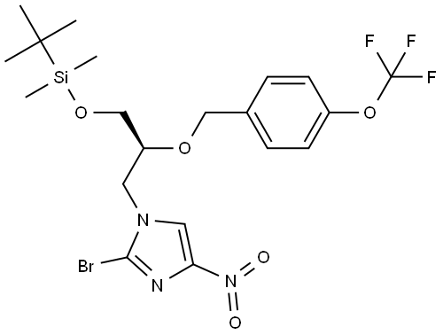 1H-Imidazole, 2-bromo-1-[(2S)-3-[[(1,1-dimethylethyl)dimethylsilyl]oxy]-2-[[4-(trifluoromethoxy)phenyl]methoxy]propyl]-4-nitro-|CAS:2982828-82-8