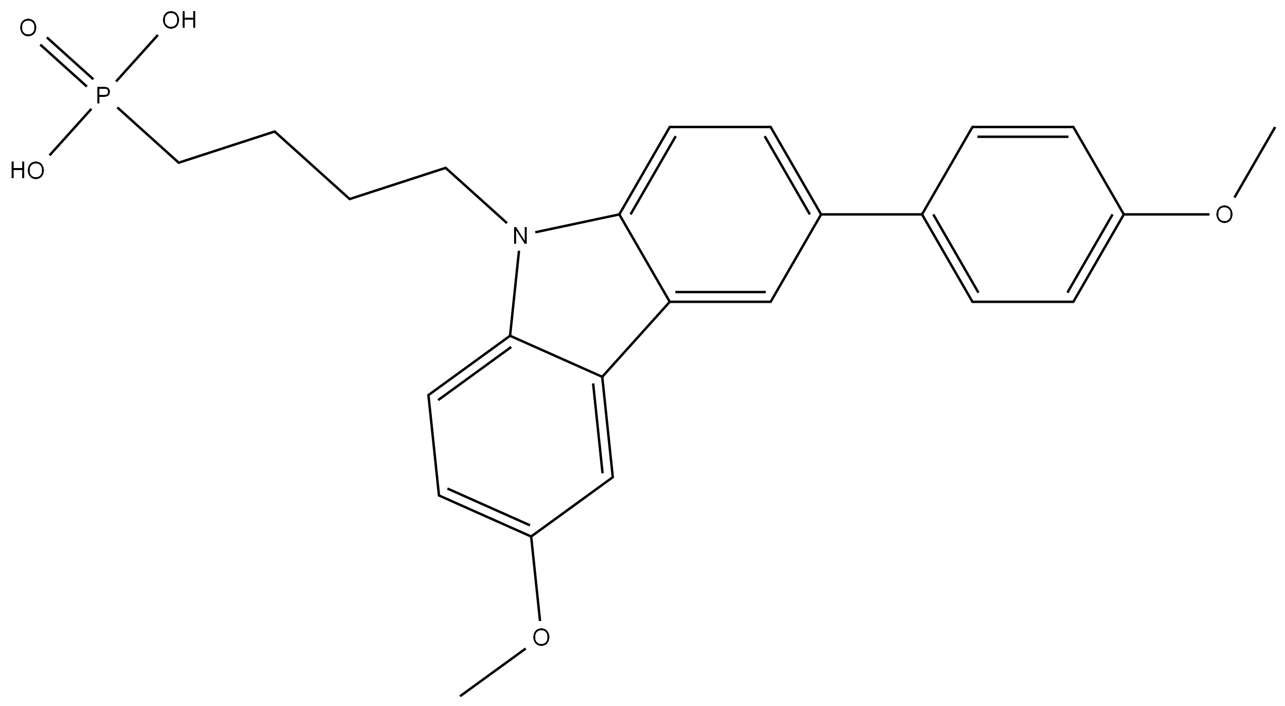 (4-(3-methoxy-6-(4-methoxyphenyl)-9H-carbazol-9-yl)butyl)phosphonic acid Structure