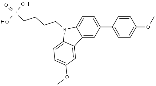 (4-(3-methoxy-6-(4-methoxyphenyl)-9H-carbazol-9-yl)butyl)phosphonic acid,2986396-36-3,结构式