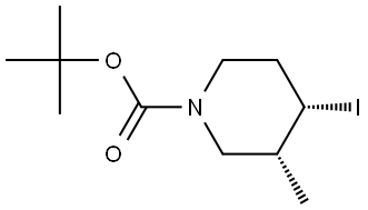 cis-4-Iodo-3-methyl-piperidine-1-carboxylic acid tert-butyl ester Structure