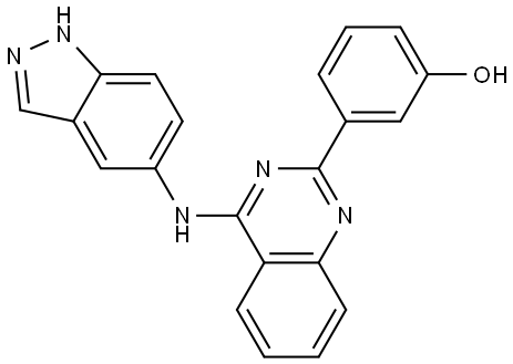 3-(4-((1H-indazol-5-yl)amino)quinazolin-2-yl)phenol Structure