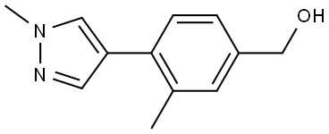 Benzenemethanol, 3-methyl-4-(1-methyl-1H-pyrazol-4-yl)- Structure