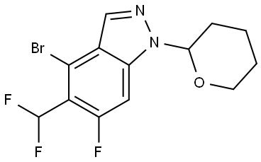 4-bromo-5-(difluoromethyl)-6-fluoro-1-(tetrahydro-2H-pyran-2-yl)-1H-indazole Structure