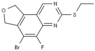 6-Bromo-3-(ethylthio)-5-fluoro-7,9-dihydrofuro[3,4-f]quinazoline Struktur