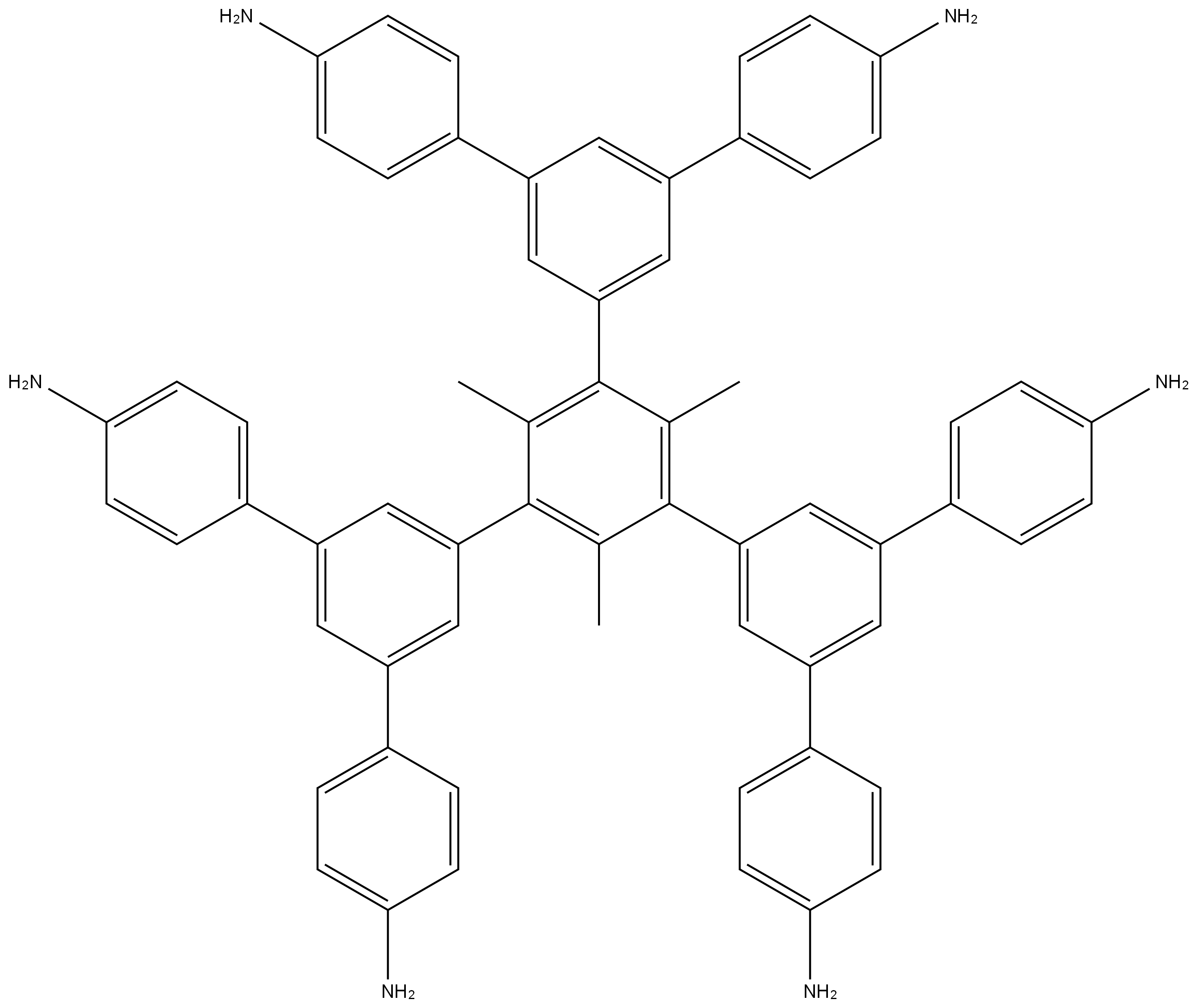 三(3,5-二(4'-氨基苯基)苯)均三甲苯,2991629-12-8,结构式