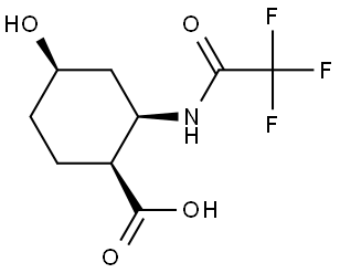 Cyclohexanecarboxylic acid, 4-hydroxy-2-[(2,2,2-trifluoroacetyl)amino]-, (1S,2R,4R)-,2994298-37-0,结构式
