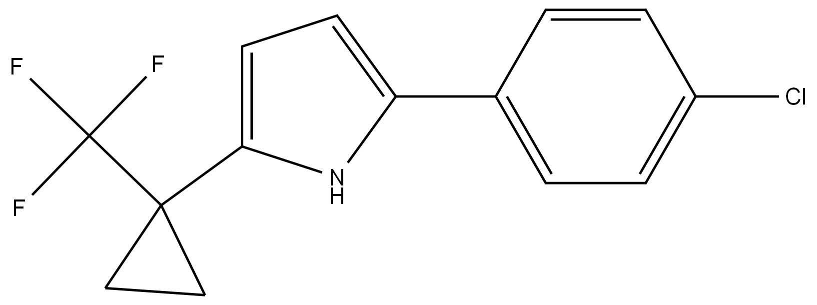 1H-Pyrrole, 2-(4-chlorophenyl)-5-[1-(trifluoromethyl)cyclopropyl]- Structure