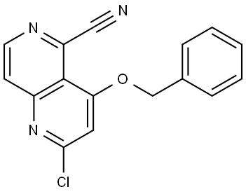 4-benzyloxy-2-chloro-1,6-naphthyridine-5-carbonitrile Struktur