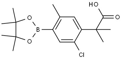 2-(2-氯-5-甲基-4-(4,4,5,5-四甲基-1,3,2-二氧硼杂环戊烷-2-基)苯基)-2-甲基丙酸,3002076-01-6,结构式