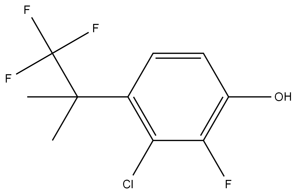 3-氯-2-氟-4-(1,1,1-三氟-2-甲基丙-2-基)苯酚,3002076-92-5,结构式