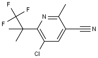 5-氯-2-甲基-6-(1,1,1-三氟-2-甲基丙-2-基)烟腈 结构式
