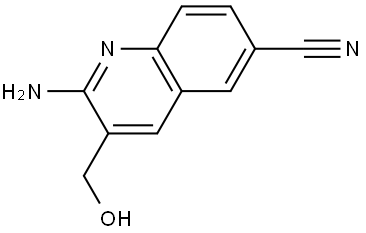 6-Quinolinecarbonitrile, 2-amino-3-(hydroxymethyl)- Structure