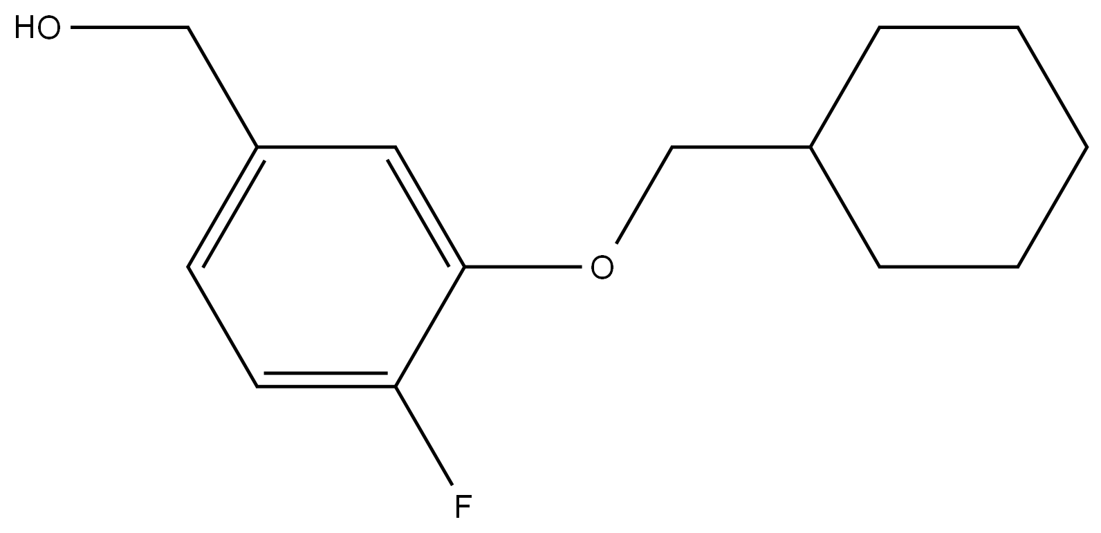 (3-(cyclohexylmethoxy)-4-fluorophenyl)methanol 结构式