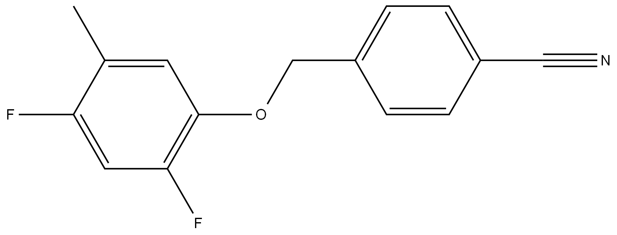 4-((2,4-difluoro-5-methylphenoxy)methyl)benzonitrile 结构式