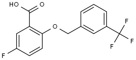 5-fluoro-2-((3-(trifluoromethyl)benzyl)oxy)benzoic acid,3002438-88-9,结构式