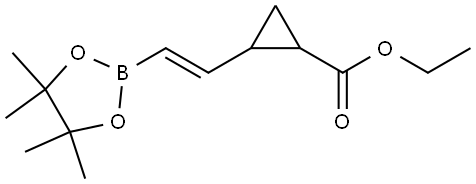 Cyclopropanecarboxylic acid, 2-[(1E)-2-(4,4,5,5-tetramethyl-1,3,2-dioxaborolan-2-yl)ethenyl]-, ethyl ester Structure
