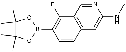 8-氟-N-甲基-7-(4,4,5,5-四甲基-1,3,2-二氧硼杂环戊烷-2-基)异喹啉-3-胺,3007602-69-6,结构式