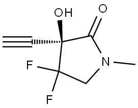 2-Pyrrolidinone, 3-ethynyl-4,4-difluoro-3-hydroxy-1-methyl-, (3S)- Structure