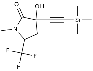 2-Pyrrolidinone, 3-hydroxy-1-methyl-5-(trifluoromethyl)-3-[2-(trimethylsilyl)ethynyl]- Structure
