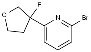 Pyridine, 2-bromo-6-(3-fluorotetrahydro-3-furanyl)- Structure