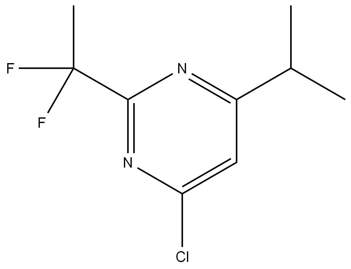 4-Chloro-2-(1,1-difluoroethyl)-6-isopropylpyrimidine Struktur