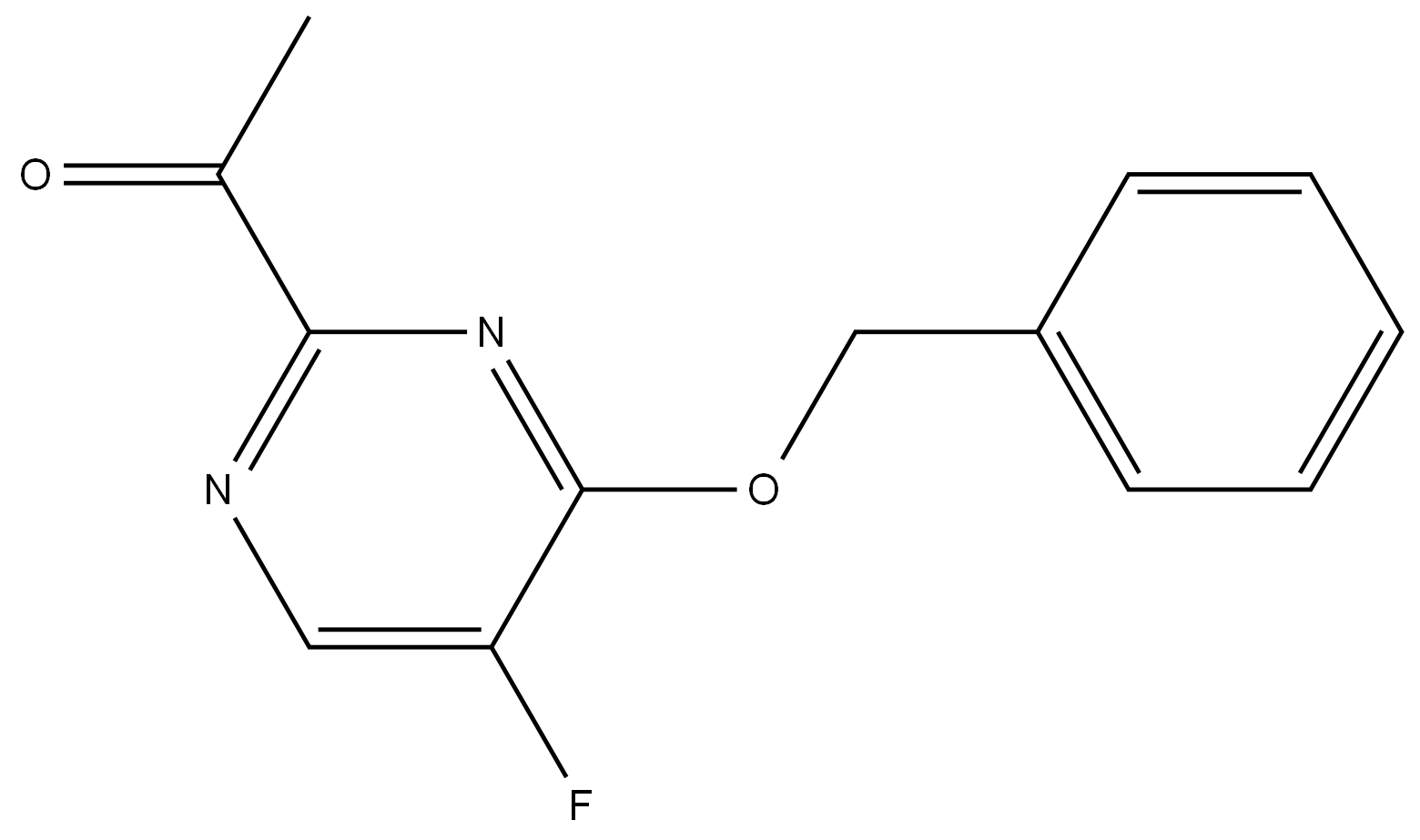1-(4-(苄氧基)-5-氟嘧啶-2-基)乙酮,3010885-63-6,结构式