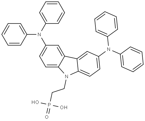 (2-(3,6-bis(diphenylamino)-9H-carbazol-9-yl)ethyl)phosphonic acid Structure
