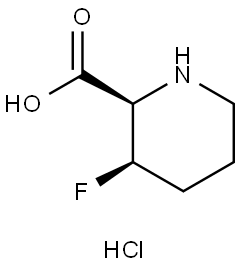(2R,3R)-3-Fluoropiperidine-2-carboxylic acid hydrochloride Struktur