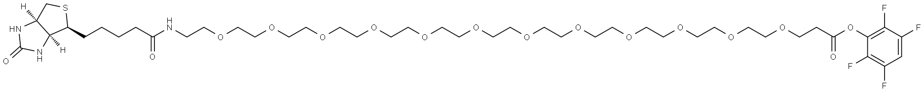 2,3,5,6-tetrafluorophenyl 1-{5-[(3aS,4S,6aR)-2-oxo-hexahydro-1H-thieno[3,4-d]imidazol-4-yl]pentanamido}-3,6,9,12,15,18,21,24,27,30,33,36-dodecaoxanonatriacontan-39-oate|BIOTIN-PEG12-COOTFP