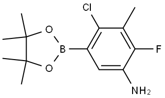4-氯-2-氟-3-甲基-5-(4,4,5,5-四甲基-1,3,2-二噁硼烷-2-基)苯胺 结构式