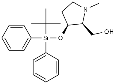 ((2S,3S)-3-((叔丁基二苯基甲硅烷基)氧基)-1-甲基吡咯烷-2-基)甲醇 结构式