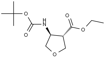(3S,4S)-Ethyl 4-((tert-butoxycarbonyl)amino)tetrahydrofuran-3-carboxylate Structure