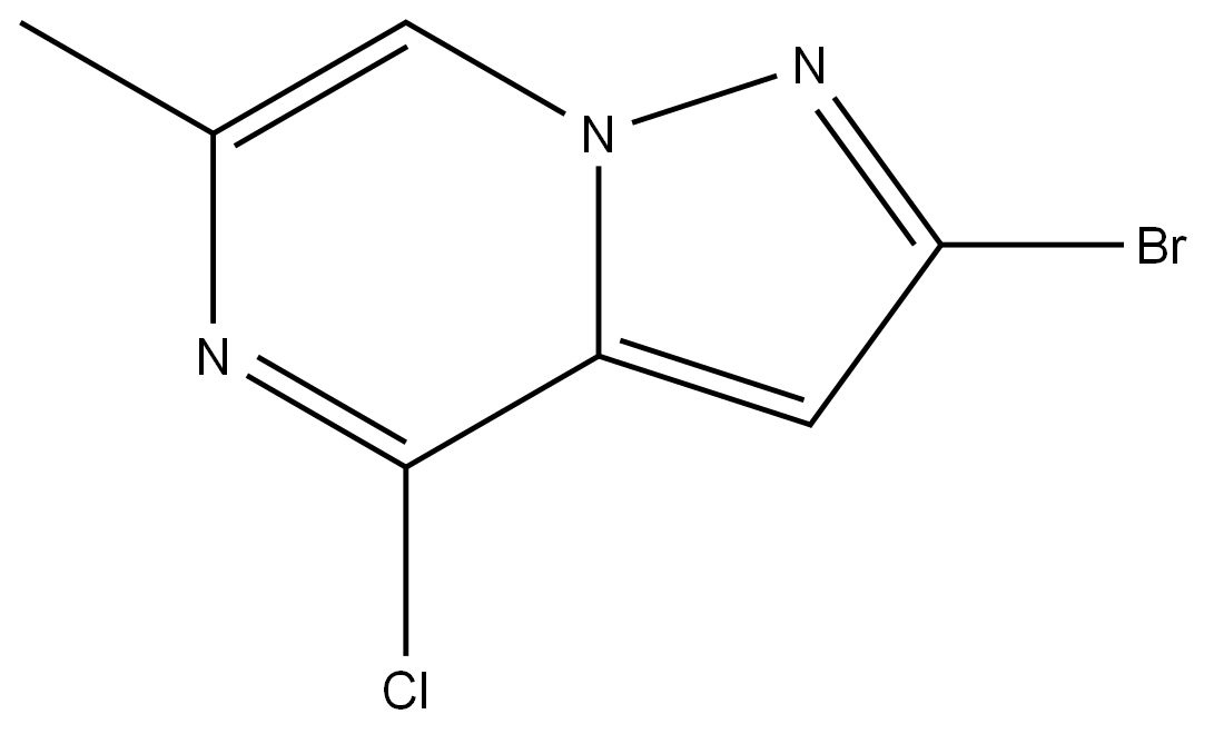 2-溴-4-氯-6-甲基吡唑并[1,5-A]吡嗪, 3021620-35-6, 结构式
