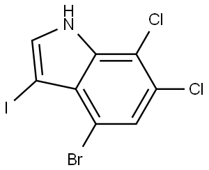 4-Bromo-6,7-dichloro-3-iodo-1H-indole Structure
