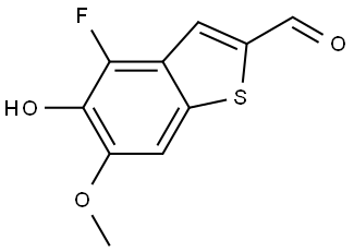 4-氟-5-羟基-6-甲氧基苯并[B]噻吩-2-甲醛,3023043-46-8,结构式