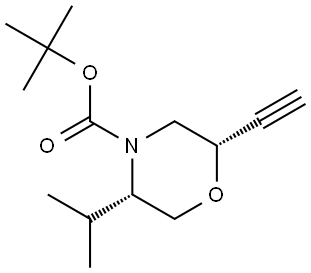 (2S,5S)-tert-Butyl 2-ethynyl-5-isopropylmorpholine-4-carboxylate Struktur