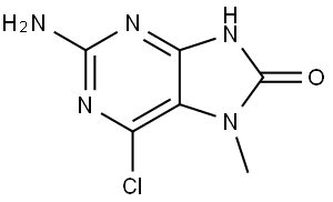 2-Amino-6-chloro-7-methyl-7H-purin-8(9H)-one Structure