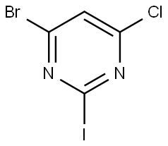 Pyrimidine, 4-bromo-6-chloro-2-iodo- Structure