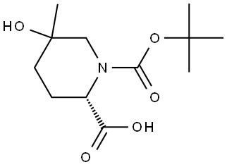 (2S)-1-(tert-Butoxycarbonyl)-5-hydroxy-5-methylpiperidine-2-carboxylic acid Structure