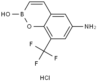 6-氨基-8-(三氟甲基)-2H-苯并[E][1,2]噁硼烷-2-醇盐酸盐 结构式