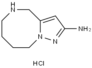 4,5,6,7,8,9-六氢吡唑并[1,5-A][1,4]重氮嗪-2-胺盐酸盐, 3024071-40-4, 结构式