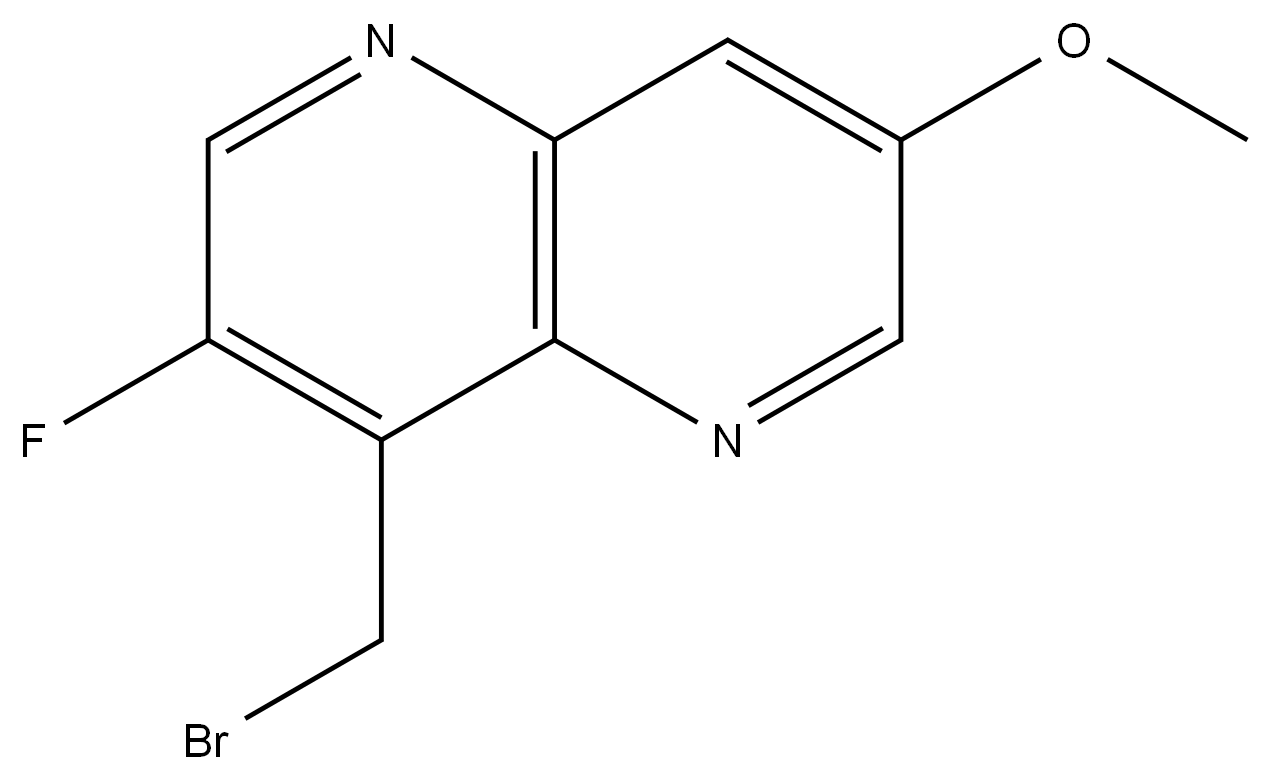 4-(溴甲基)-3-氟-7-甲氧基-1,5-萘啶 结构式