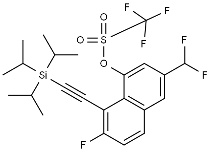 3-(二氟甲基)-7-氟-8-((三异丙基甲硅烷基)乙炔基)萘-1-基三氟甲磺酸酯 结构式