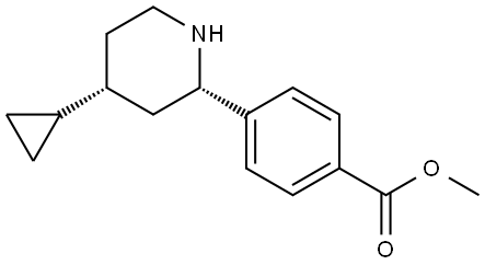 Benzoic acid, 4-[(2S,4R)-4-cyclopropyl-2-piperidinyl]-, methyl ester Structure