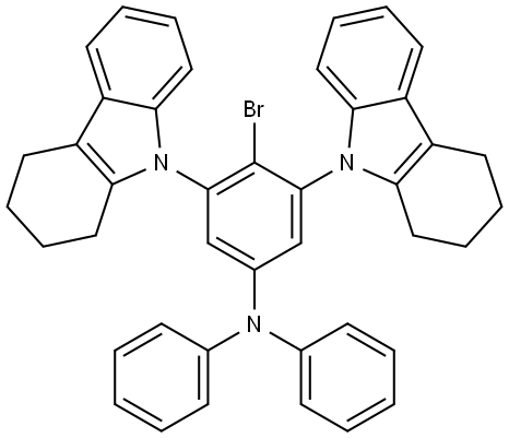 4-bromo-N,N-diphenyl-3,5-bis(1,2,3,4-tetrahydro-9H-carbazol-9-yl)aniline Structure