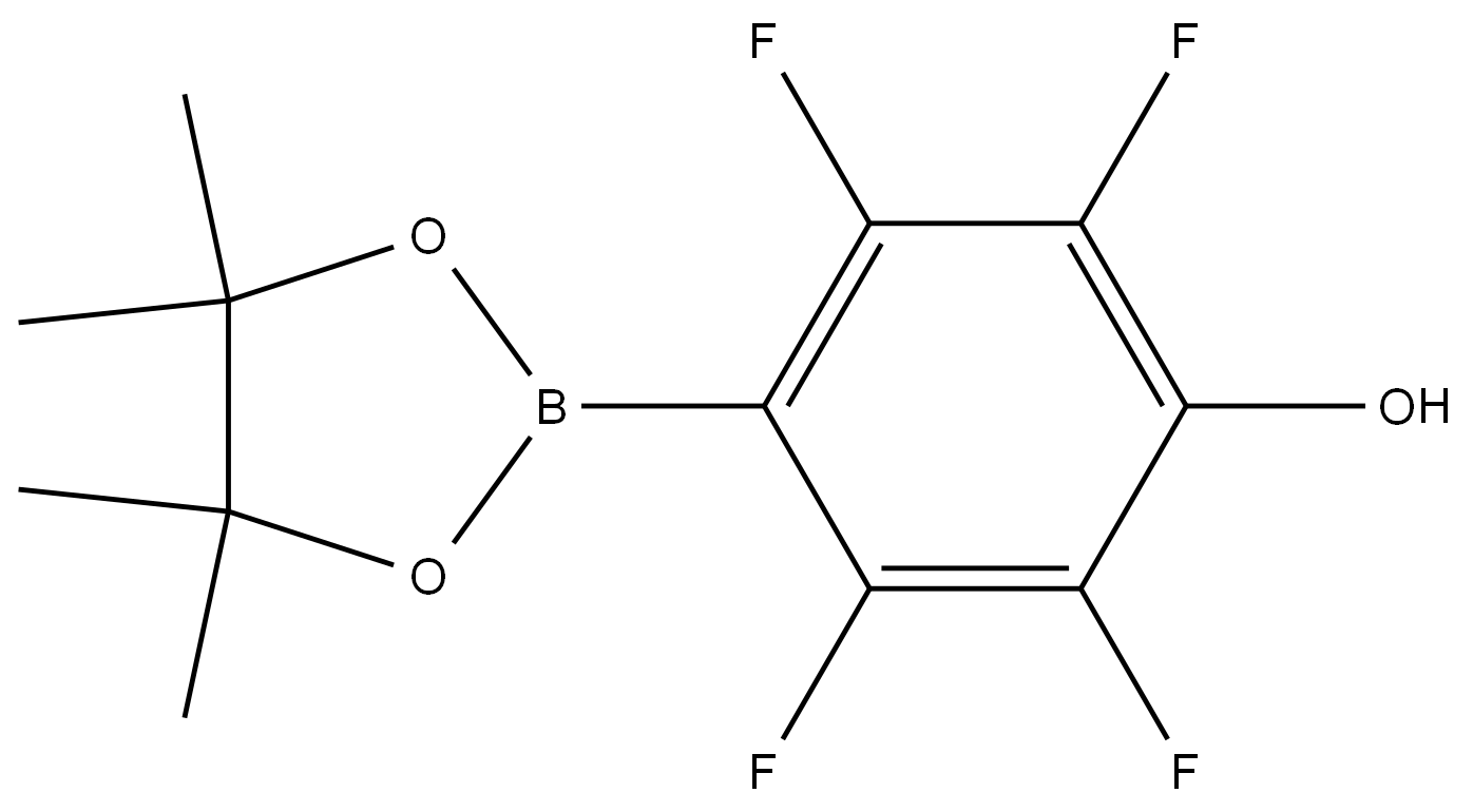 2,3,5,6-Tetrafluoro-4-(4,4,5,5-tetramethyl-1,3,2-dioxaborolan-2-yl)phenol 结构式